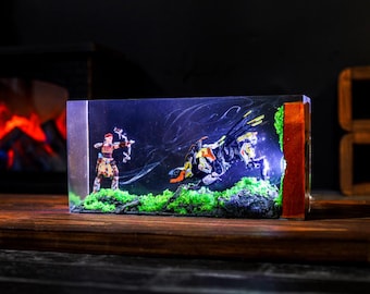 Horizon Zero Dawn Aloy Night Light Night Light, Handmade Resin Epoxy Lamp, Anime Gift for Him, Resin Art Sculpture