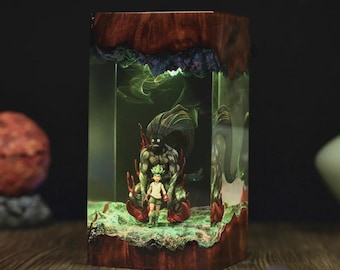 Gon Freecss Hunter x Hunter Lampka nocna, Lampka nocna, Ręcznie robiona lampa z żywicy epoksydowej, Prezent dla niej, Ręcznie robiona skrzynka świetlna