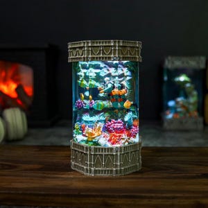 Diver Coral Reef Night Light: Handmade Color Changing Ocean Lamp