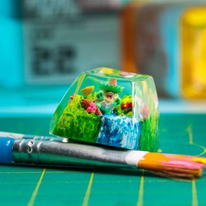 Ludicolo Pokemon Artisan Keycap, Custom Resin Keycap For Mechanical Keyboard, Unique Gamer Gift, Gaming Setup Decor, Pokemon Collectible