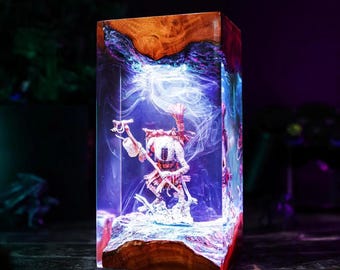 Monoco Clair Obscur: Lámpara de resina Expedition 33 Ver 2 Lámpara de diorama de resina epoxi / LED USB personalizado / Lámpara de escritorio / Regalo para él