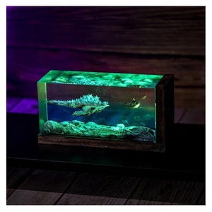 Swimming G.ODZ.ILLA Monster Night light Atomic Breath Resin Lamp God.zilla figure Terrarium Night Light Bedroom lamp diorama resin epoxy