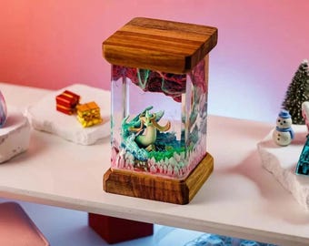 Milotic Ocean Lamp Handmade Resin Desk Lamp, Handcrafted Resin Light, Controller Shelf Accent, For Valentine Desk Displays, LED Accent, LED