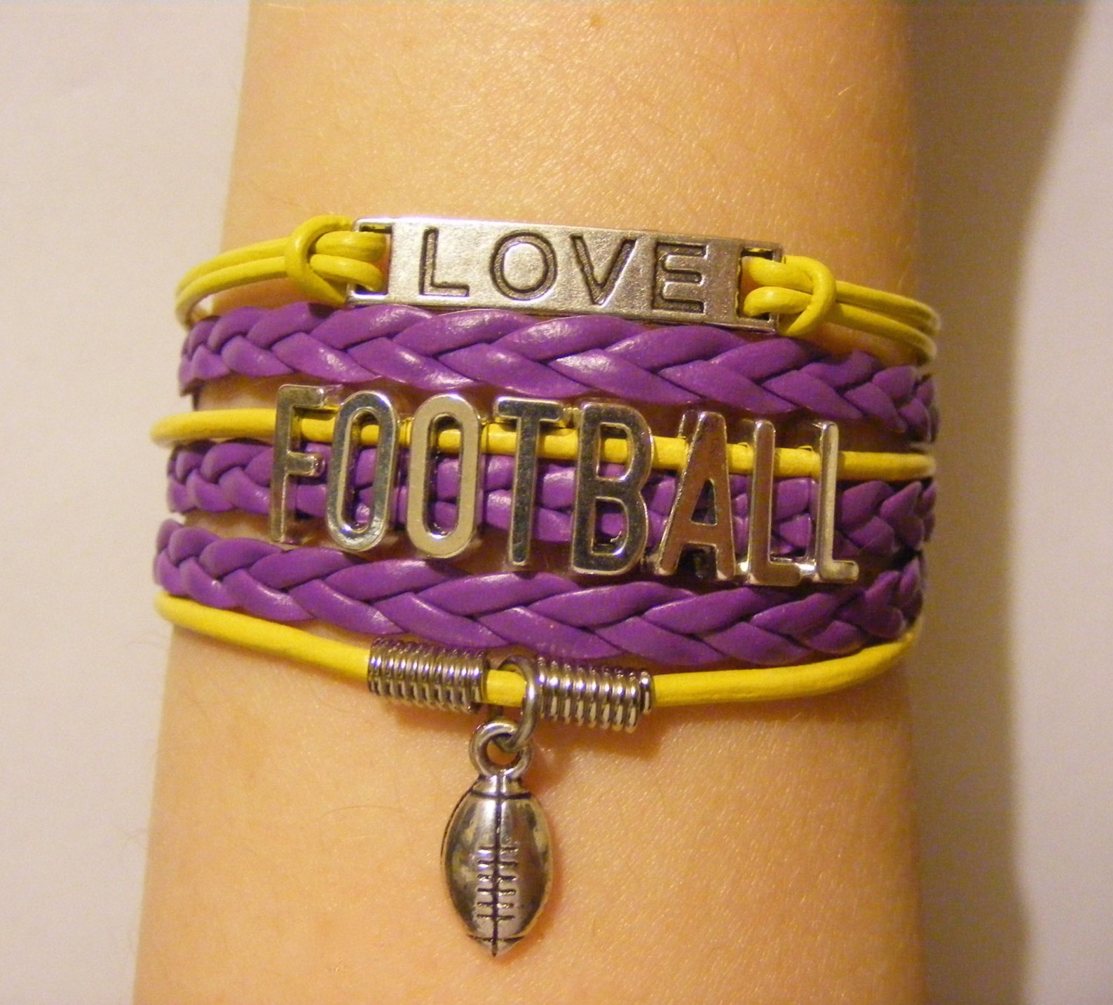 Football bracelet football jewelry sports bracelet sports Etsy