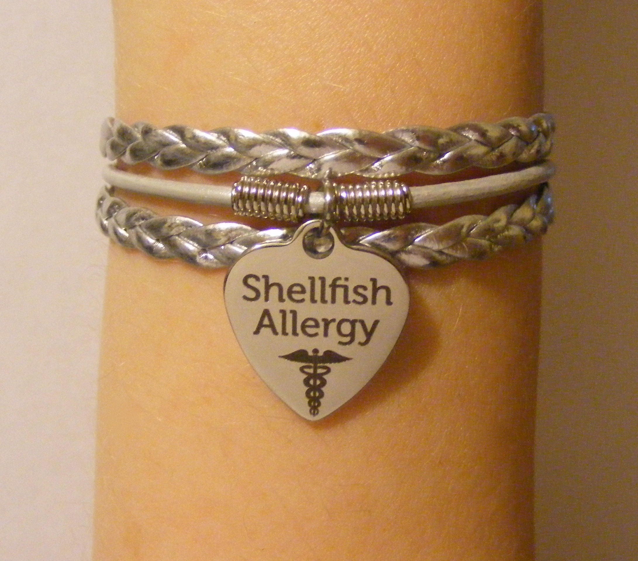 Shellfish allergy bracelet shellfish allergy jewelry medical Etsy