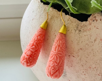 Coral earrings