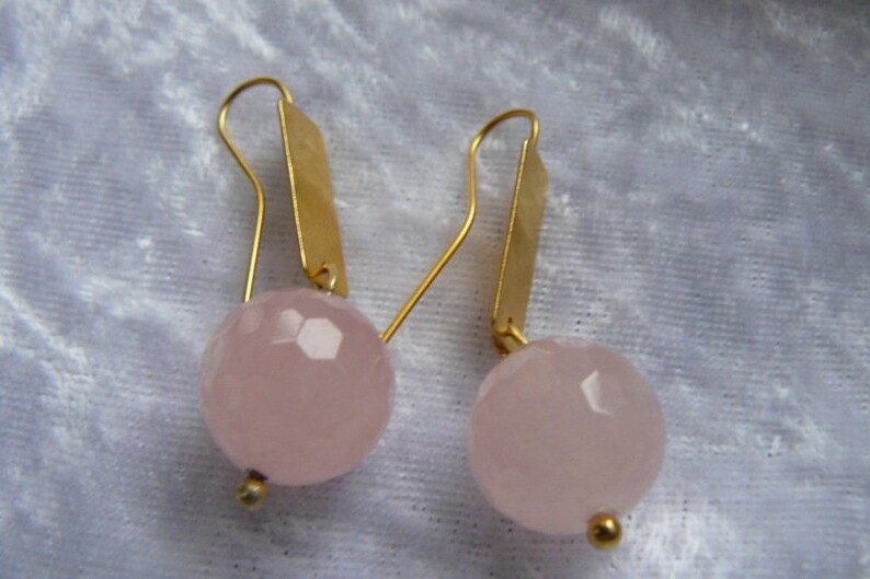 Rose quartz earrings image 2