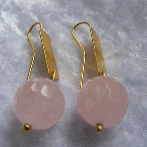 Rose quartz earrings image 1