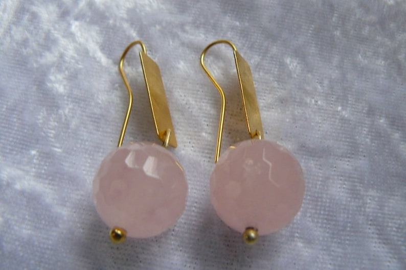 Rose quartz earrings image 1