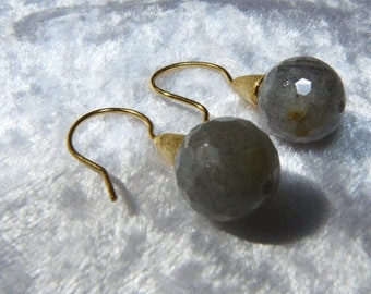 Labradorite bead 925 silver gold plated