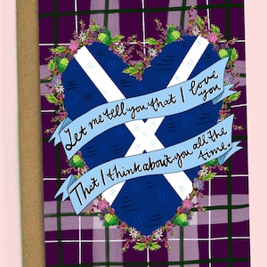 Caledonië. Laat me je vertellen dat ik van je hou. Schotse songtekstkaart