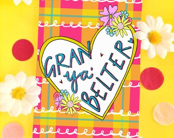 Gran Ya Belter Mother&#39;s Day Greetings Card, Scottish Slang Card for a Fabulous Grandmother