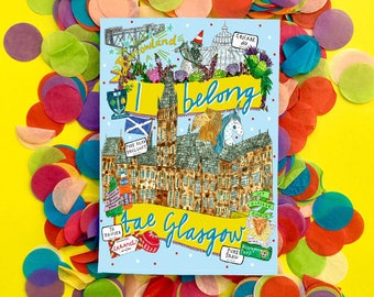 I Belong Tae Glasgow University Greetings Card, perfect for Glasgow Uni Student/Graduate