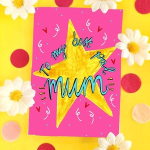 To My Best Pal MUM, Moederdag Groeten Kaart, Schotse Slang Typografie Eigenzinnige Moeders Day Card