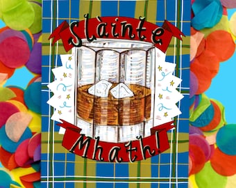 Slainte Mhath! (Cheers! in Gaelic) Greetings Card