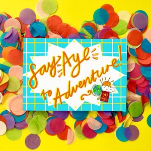 Zeg AYE tegen Adventure Greetings Card, Super Scottish Leaving of Bon Voyage Card
