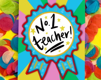 No.1 Teacher! Greetings Card