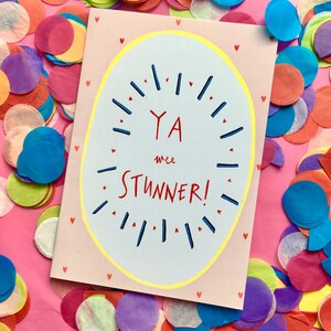 YA WEE STUNNER Valentines Greetings Card, Schotse Slang Typografie Valentines Card, Humor Funny Valentine, Eigenzinnige Romance Card