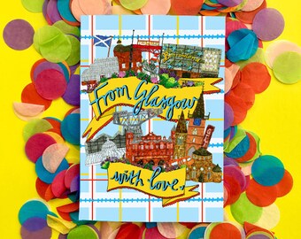 From Glasgow With Love Greetings Card, Blank for all Occasions