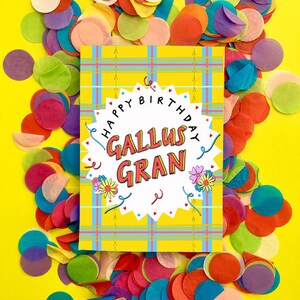 Gefeliciteerd GALLUS GRAN! Schotse Slang Groeten Kaart