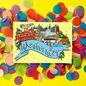 Westender, West End van Glasgow Card, West End bezienswaardigheden kaart, blanco voor alle gelegenheden