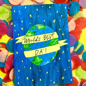 World's BEST Da', Father's Day Greetings Card, Scottish Slang Typography Quirky Fathers Day Card, Fun Card for a Pure Braw Dad