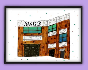 SWG3 Glasgow Gig Venue Illustration Print