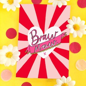 BRAW MAW, Moederdag Groeten Kaart, Schotse Slang Card voor een Pure Braw Mum