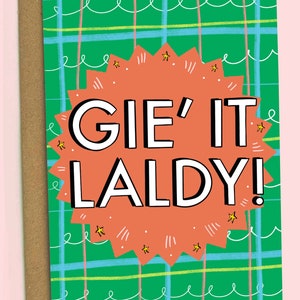 Doe het Laldy! Schotse Patter-vieringskaart