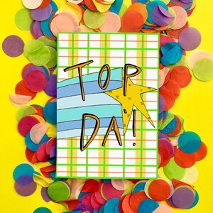 TOP DA', Father's Day Greetings Card, Scottish Slang Typography Dad's Day Card