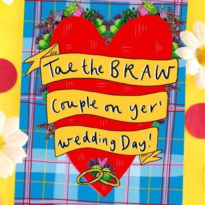 Tae the BRAW couple, on yer Wedding Day Greetings Card image 1