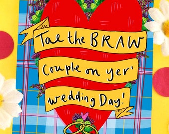 ¡Feliz día de tu boda a la pareja BRAW! Tarjeta de felicitación