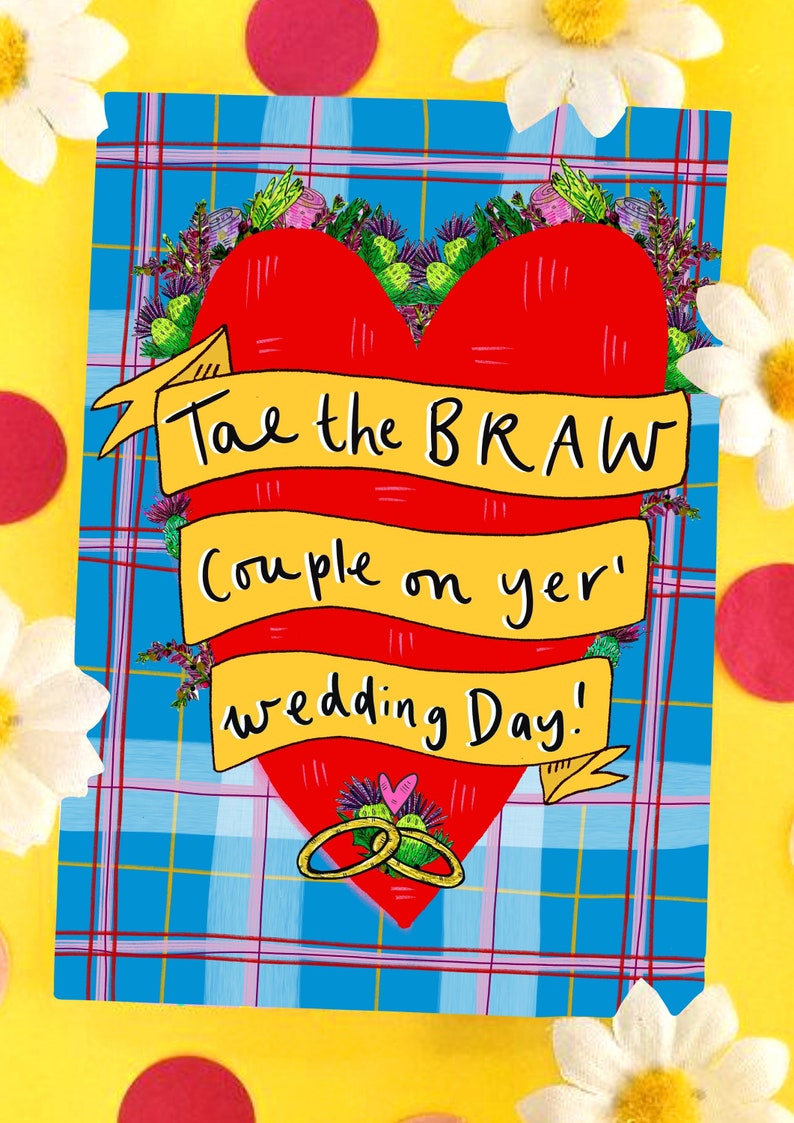 Tae the BRAW couple, on yer Wedding Day Greetings Card image 1