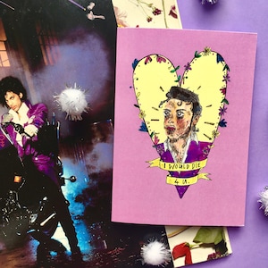 PRINCE Vorrei DIE 4 U Greetings Card, Prince Song Lyrics Typography, Blank for all Occasions, Perfetto San Valentino per i fan del principe!