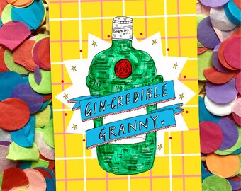 GIN-credible Granny Mother's Day Greetings Card, Gin Granmother Card