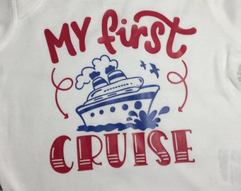 Personalized 'My First Cruise' Onesie or Tee - Family Vacation Shirts Reunion Vacay Tees