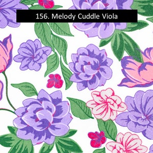 Floral Melody Tulip Pink and Purple Minky Shannon Cuddle By The Half Yard