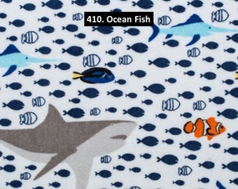 Snuggly Fabric Choose Your Cut Light Blue Whales Minky Michael Miller Polyester 58 wide SMZ7673-LBLU Ocean Soft