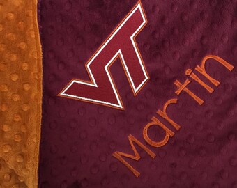 Virginia Tech Blanket Etsy
