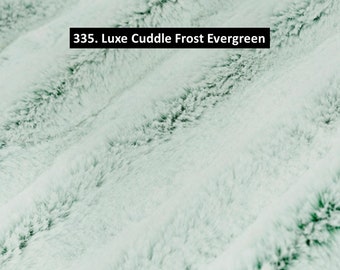 Evergreen Frost Minky Fabric By The Yard Minky By The Yard Shannon Luxe Cuddle Frost Evergreen Green Plush Texture