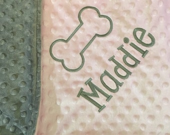 Personalized Minky Pet Blanket Custom Dog  Cat Bedding Car Couch Blankets