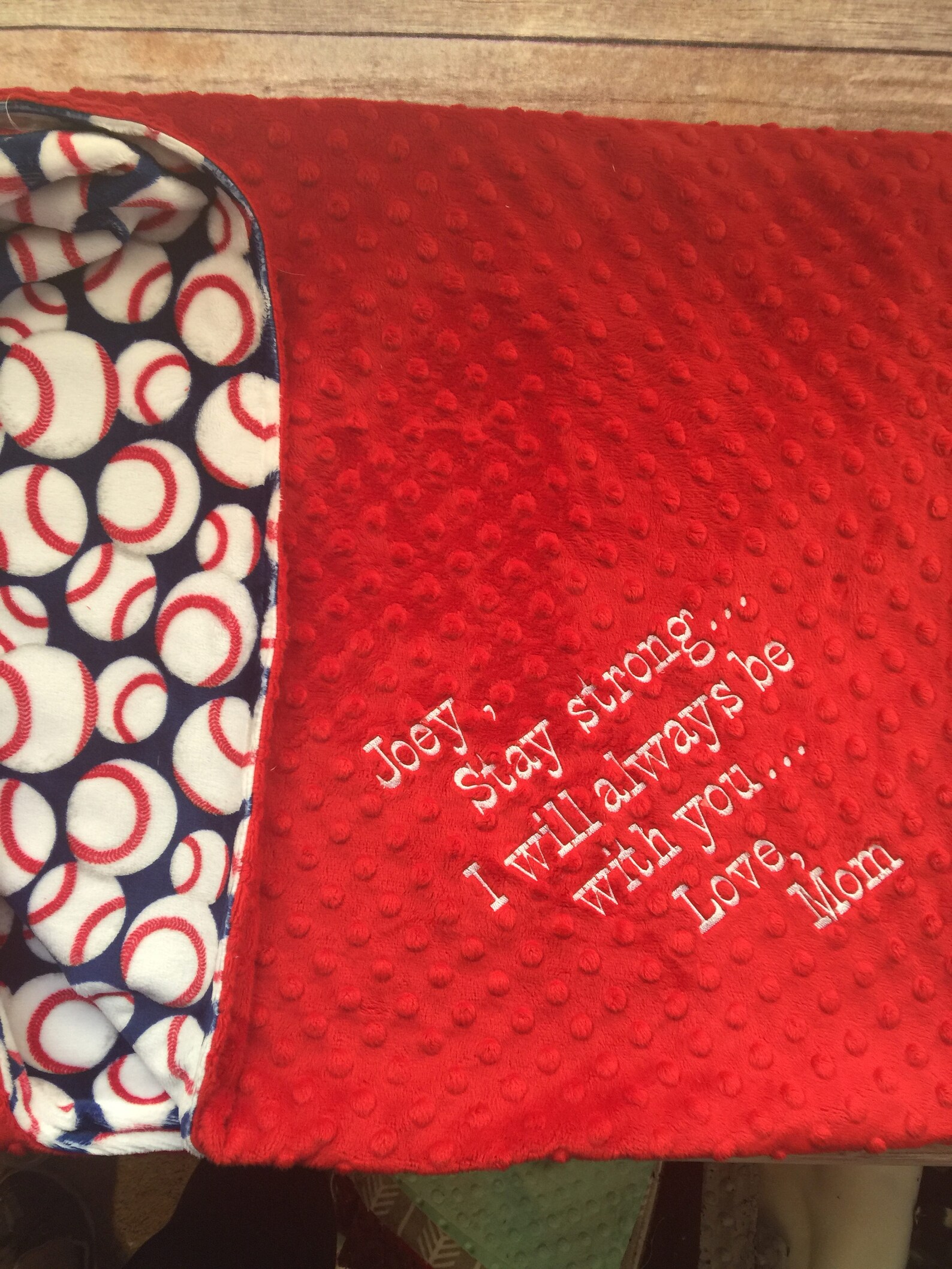 Red White Blue Blanket in Memory Blanket Phrase Optional Etsy