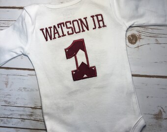 Custom Football Onesie | Personalized Jersey Baby Shower Gift