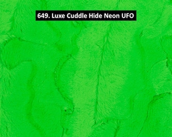 Luxe Cuddle Bright Neon Lime Green UFO Hide Minky Shannon Fabrics
