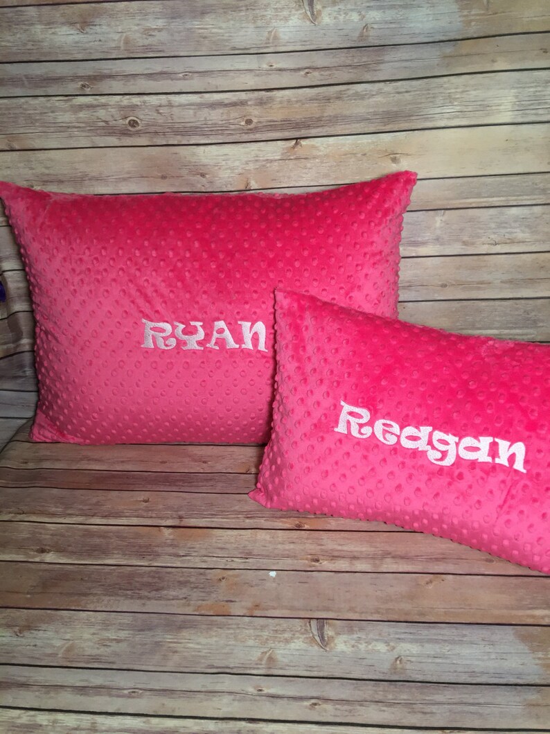 Personalized Pink Pillowcase Travel Pillow Standard Pillowcase Etsy
