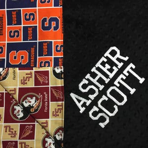 Custom Personalized House Divided Blanket for Two Colleges 2 Teams One Family - Soft Minky Plush - Perfect Year Round Gift