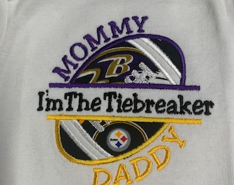 Custom House Divided Onesie or Tee for Babies/Toddlers - Personalized Split Football Design with Custom Words - College/Pro Teams - Infant