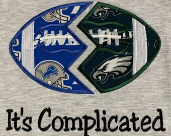 House Divided Football Team Tee: Appliqued College Rivalry Shirt