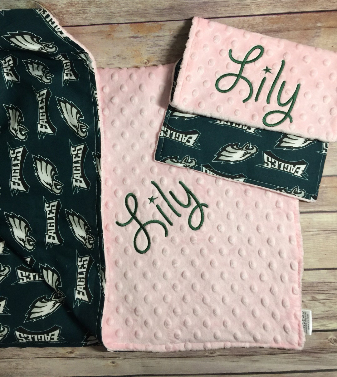 Personalized Baby Blanket and Burp Cloth Gift Set Football Etsy