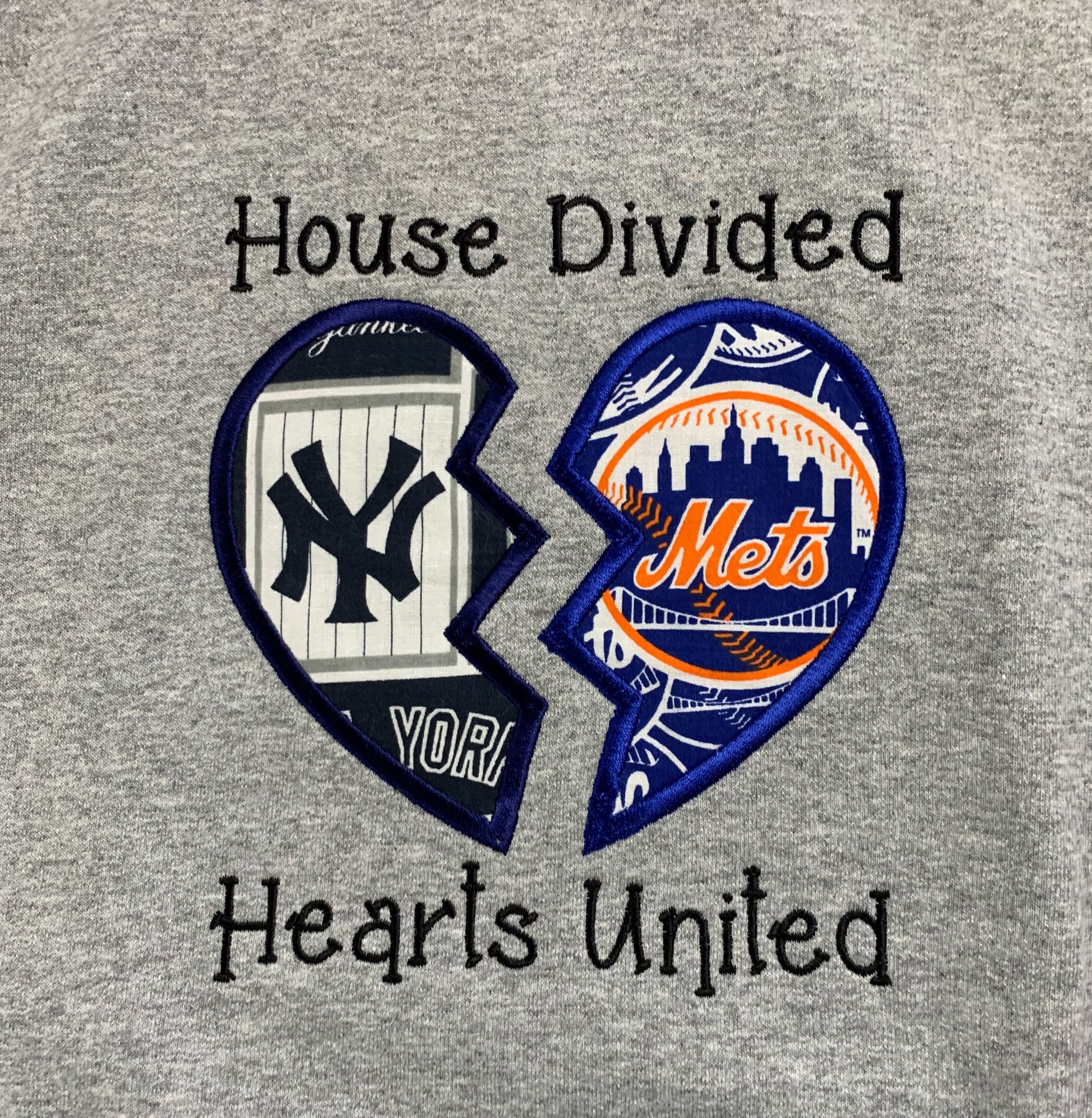 Subway Series Custom NY Mets and NY Yankees House Divided 